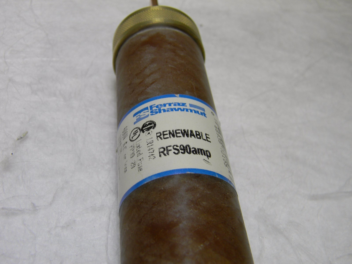 Ferraz Shawmut Renewable Fast Acting Fuse UL Class H 600V 90A 7.88"x1.31" RFS90