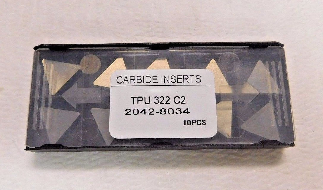 Interstate Carbide Insert Triangle TPU 322 Grade C2 QTY 10 2042-8034