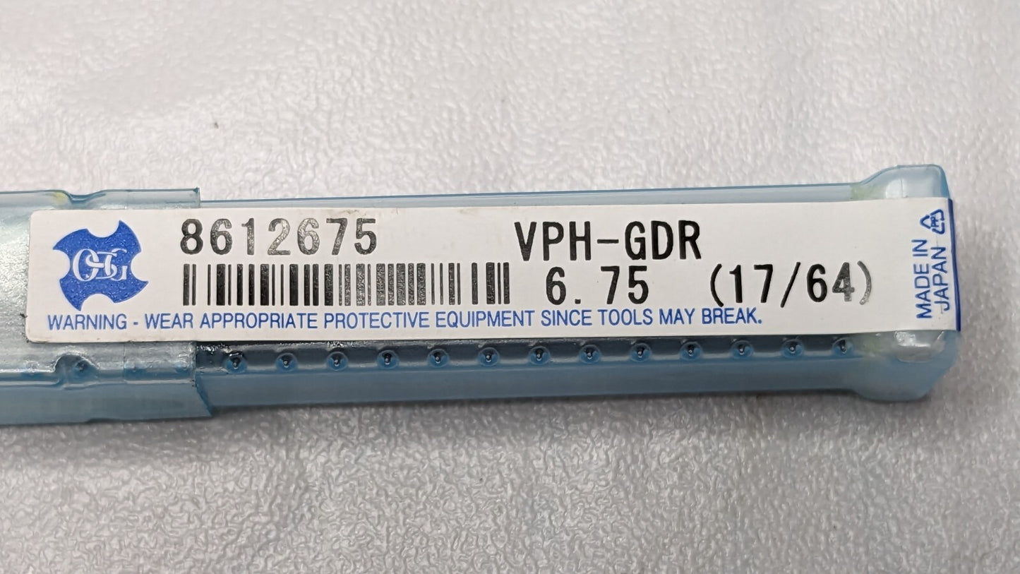 OSG Jobber Drill Powdered Metal V-Series VPH-GDR 17/64" Dia 130 deg Pnt 8612675