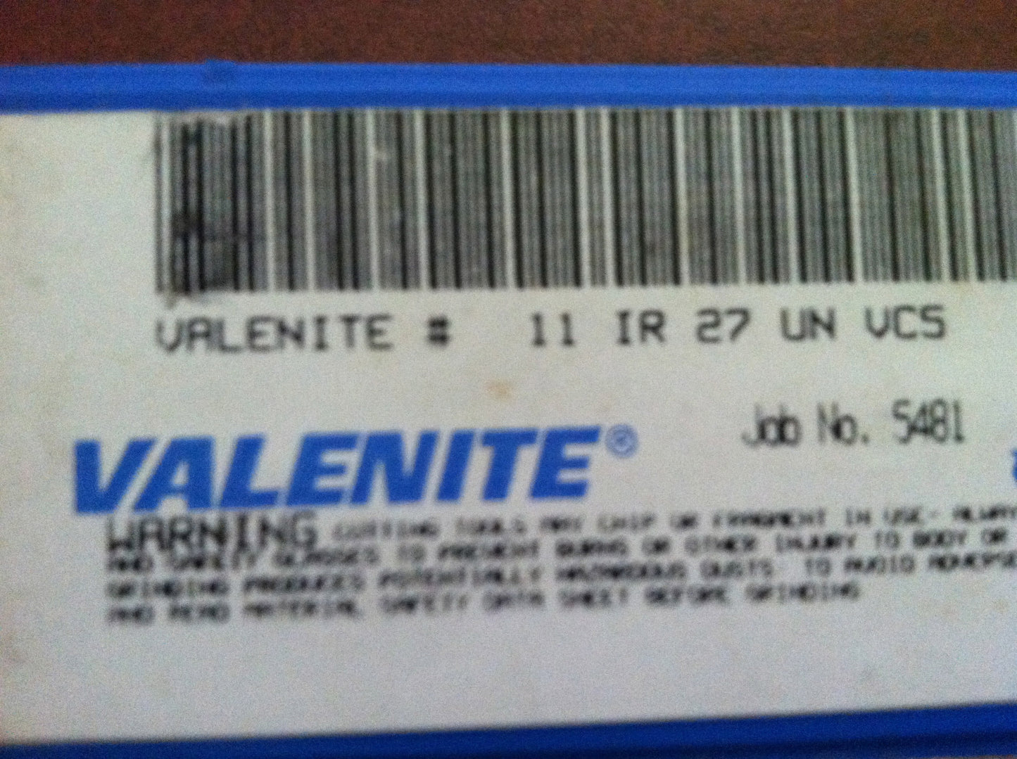 Valenite Carbide Laydown Threading Inserts 11 IR 27 UN VC5 Qty. 10