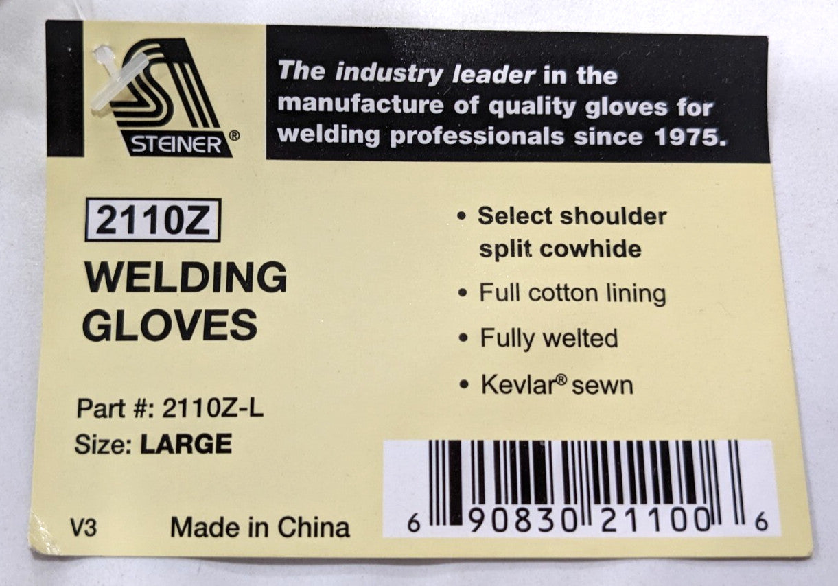 Steiner Stick Welding Gloves Cowhide Cotton Lined Large 2110Z-L