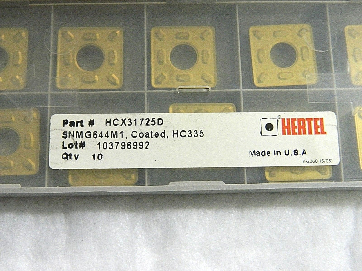 Hertel Carbide Turning Inserts SNMG644M1 Grade HC335 Qty 10 HCX31725D