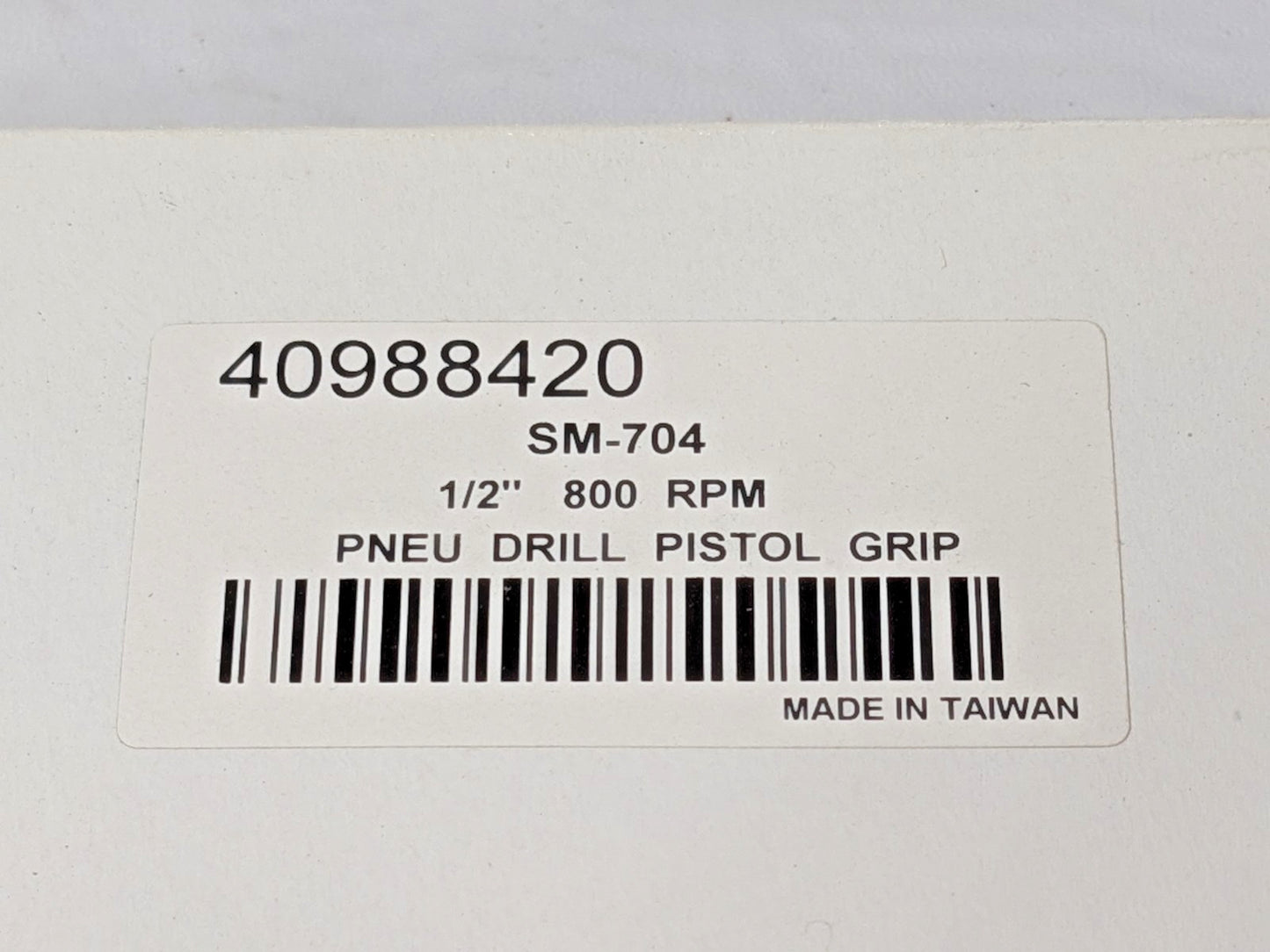 1/2" Pneumatic Reversible Air Drill Pistol Grip 800 RPM SM-704