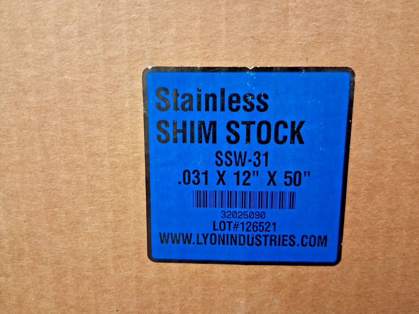 Trinity Brand Industries Metal Shim Stock 0.0310" Thick 50" L 12"