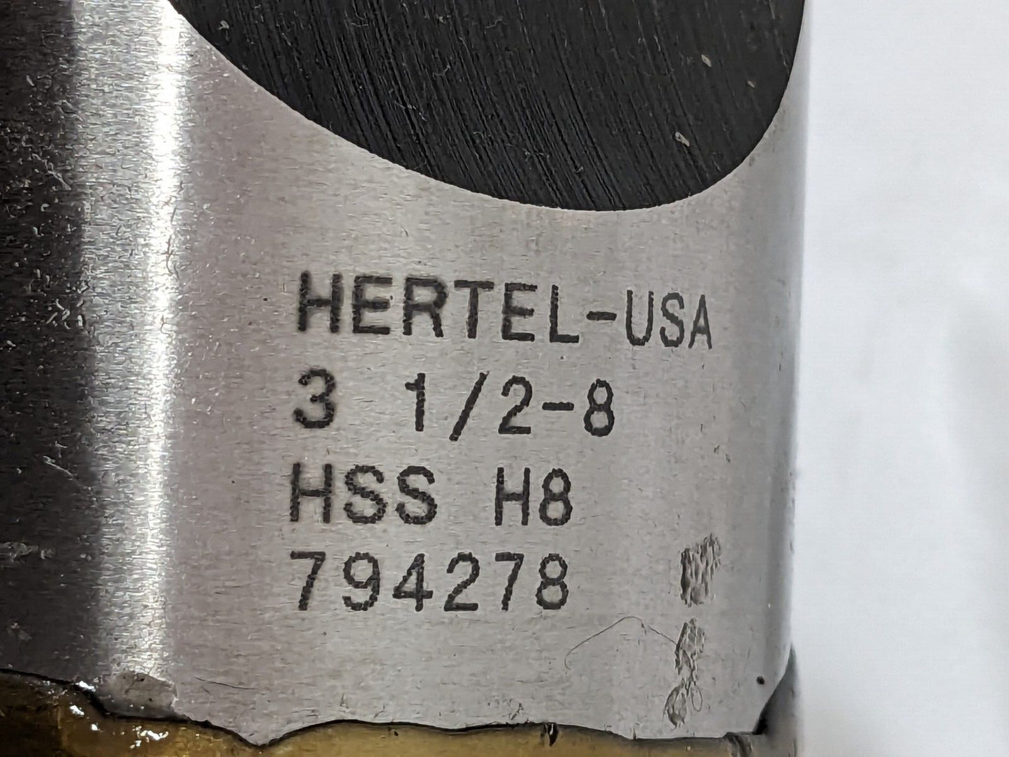 Hertel Straight Flute Tap HSS H8 3-1/2-8 X 2-1/4" SD 8FL 794278