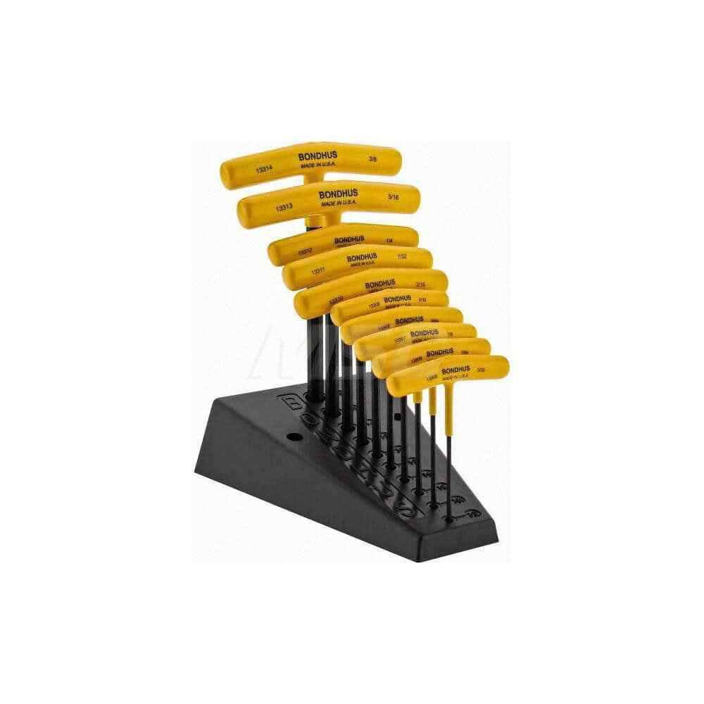 BONDHUS 10 Piece T-Handle Hex Key incomplete Set missing 5/32 13390