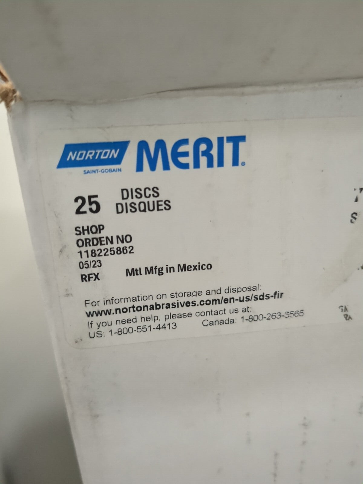 MERIT ABRASIVES 25ct Hook & Loop Disc 7" Dia NonWovenAluminum Oxide 05539512525