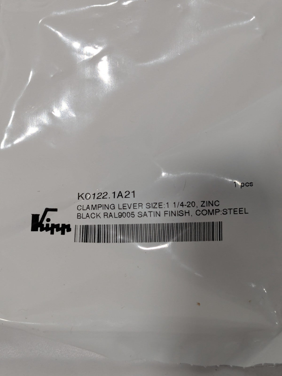 KIPP Adjustable Clamping Handle 1/4-20 Thread, Die Cast Zinc Qty 8 K0122.1A21