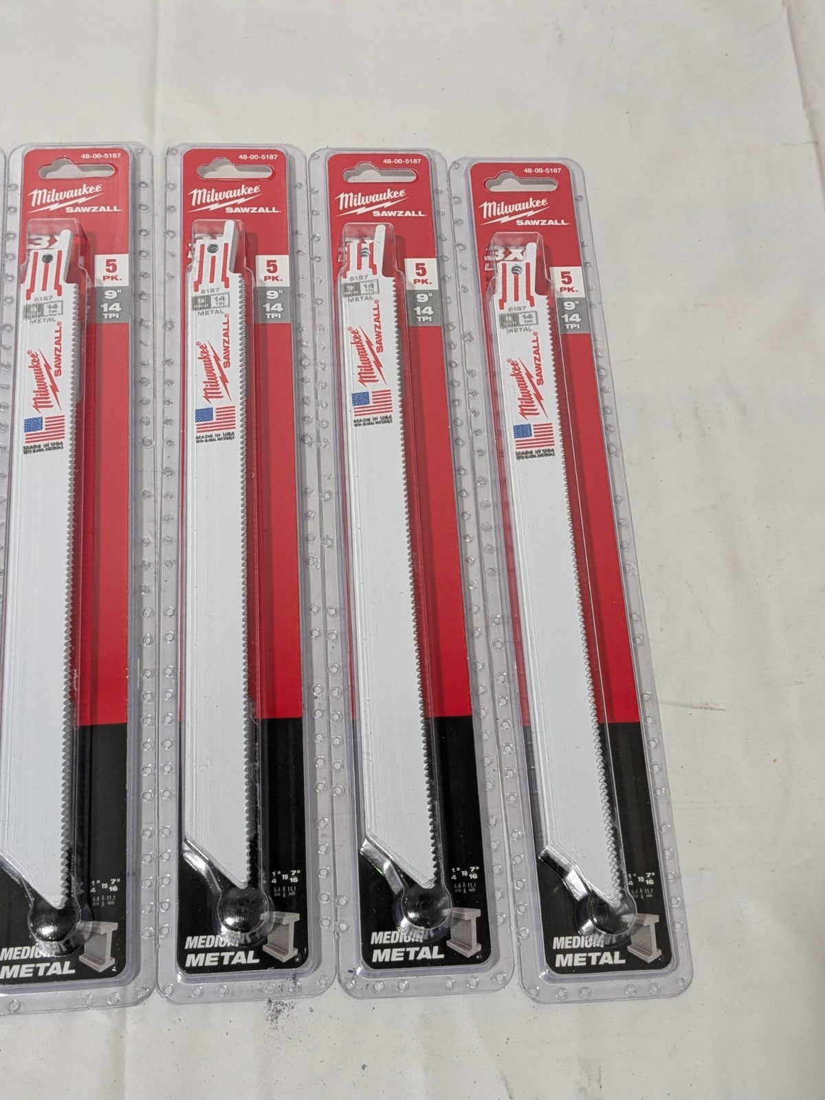 Milwaukee 9" 14 TPI Sawzall Blade - 5 Packs of 5 48-00-5187
