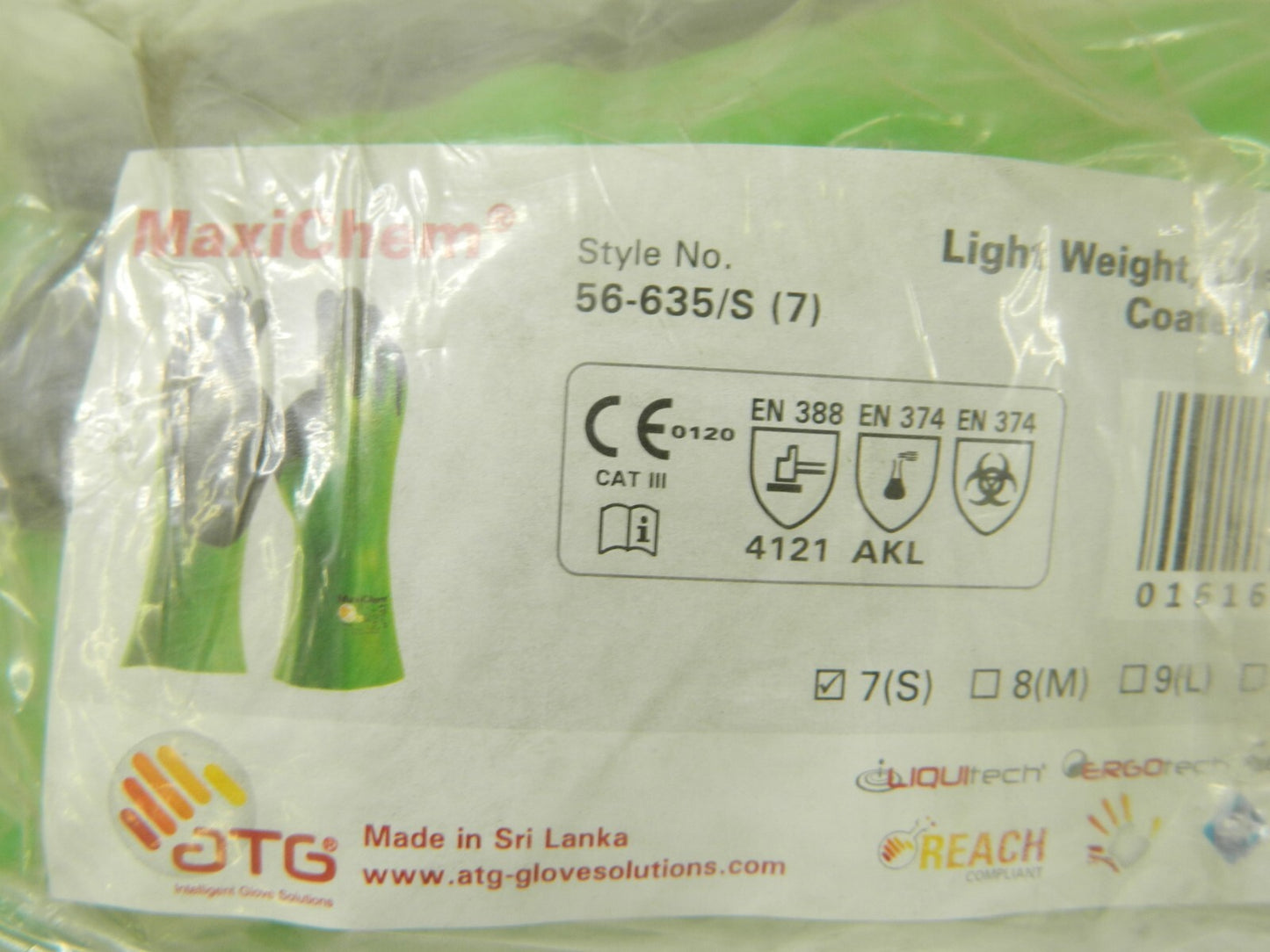 ATG MaxiChem 14" Nitrile Coated Nylon Lycra Chemical Work Glove Qty 12 56-6