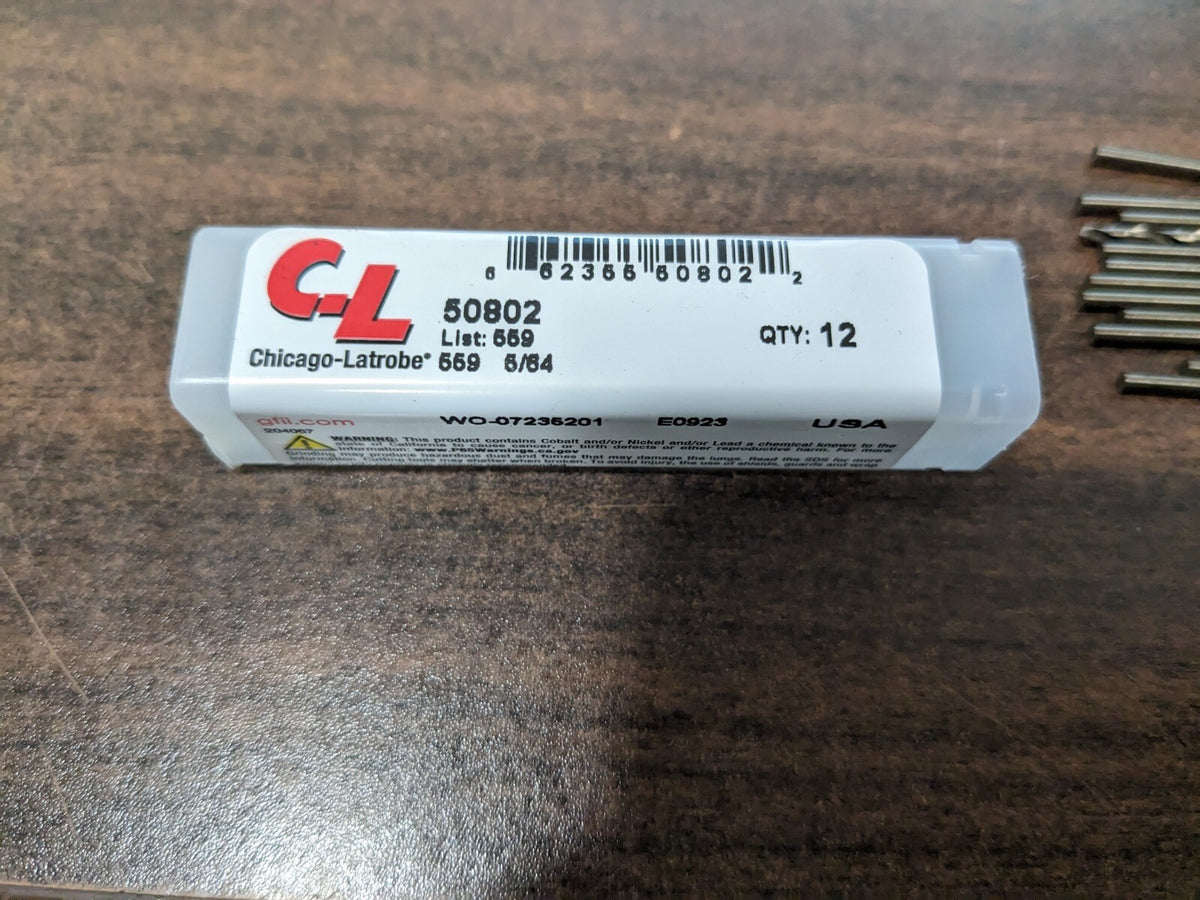 CHICAGO-LATROBE 12PK Screw Machine Length Drill Bit 35 deg Point Cobalt 50802