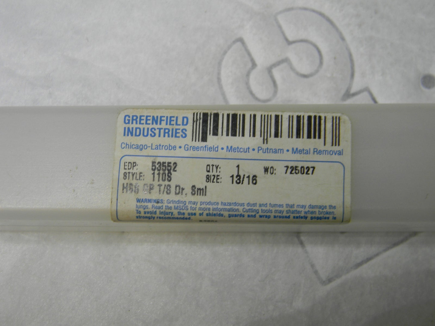 Greenfield Industries 2MT Taper Shank Drill Bit 13/16 Dia 6-1/8 Fl Lgt 53552