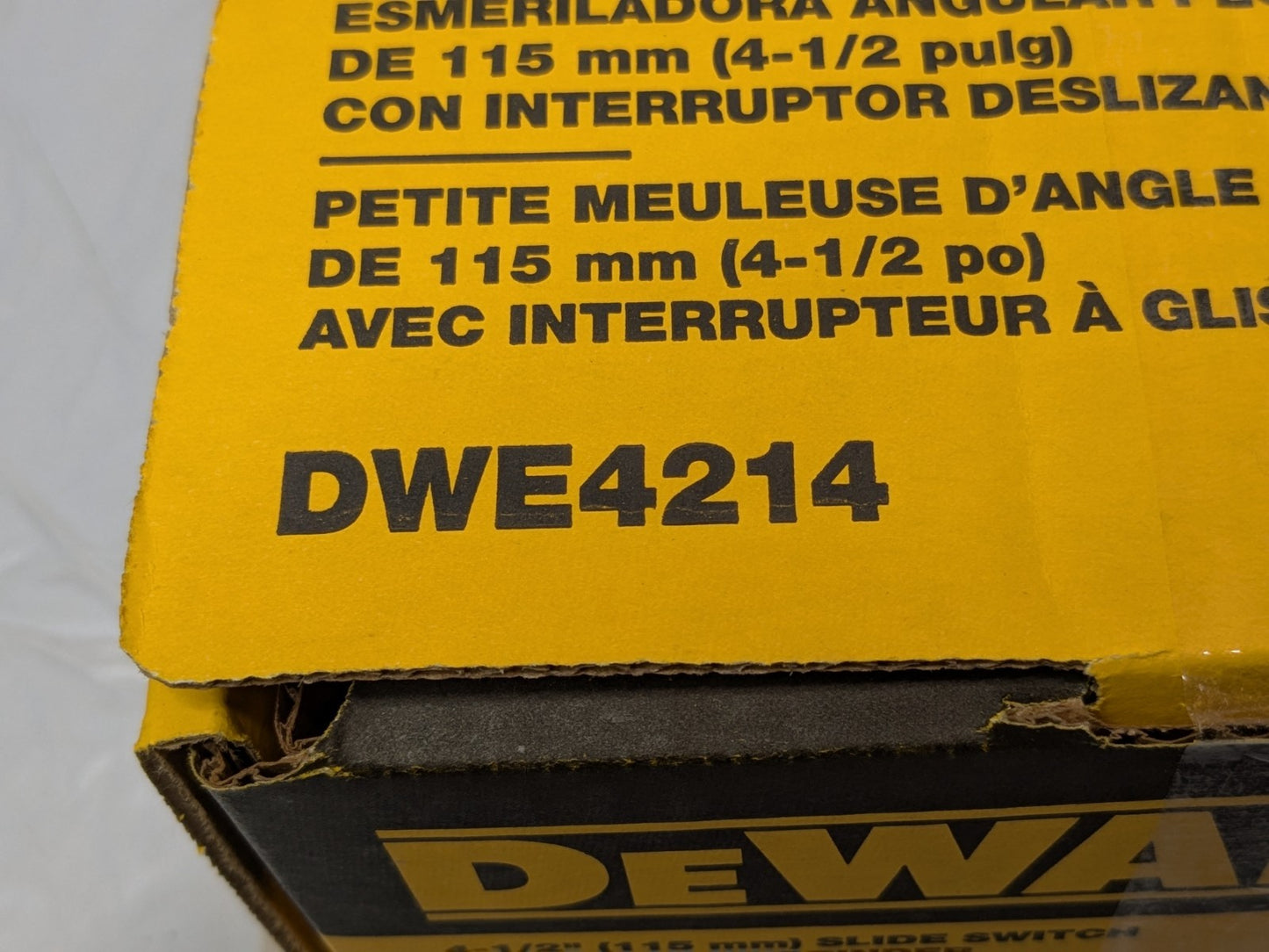 DEWALT Slide Switch Small Angle Grinder 4-1/2" (115mm) DWE4214