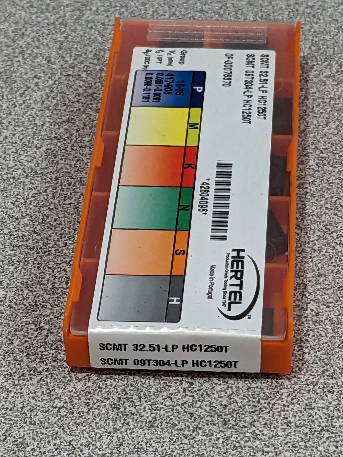 HERTEL Turning Insert SCMT 32.51–LP HC1250T, Solid Carbide Qty 10 42804096