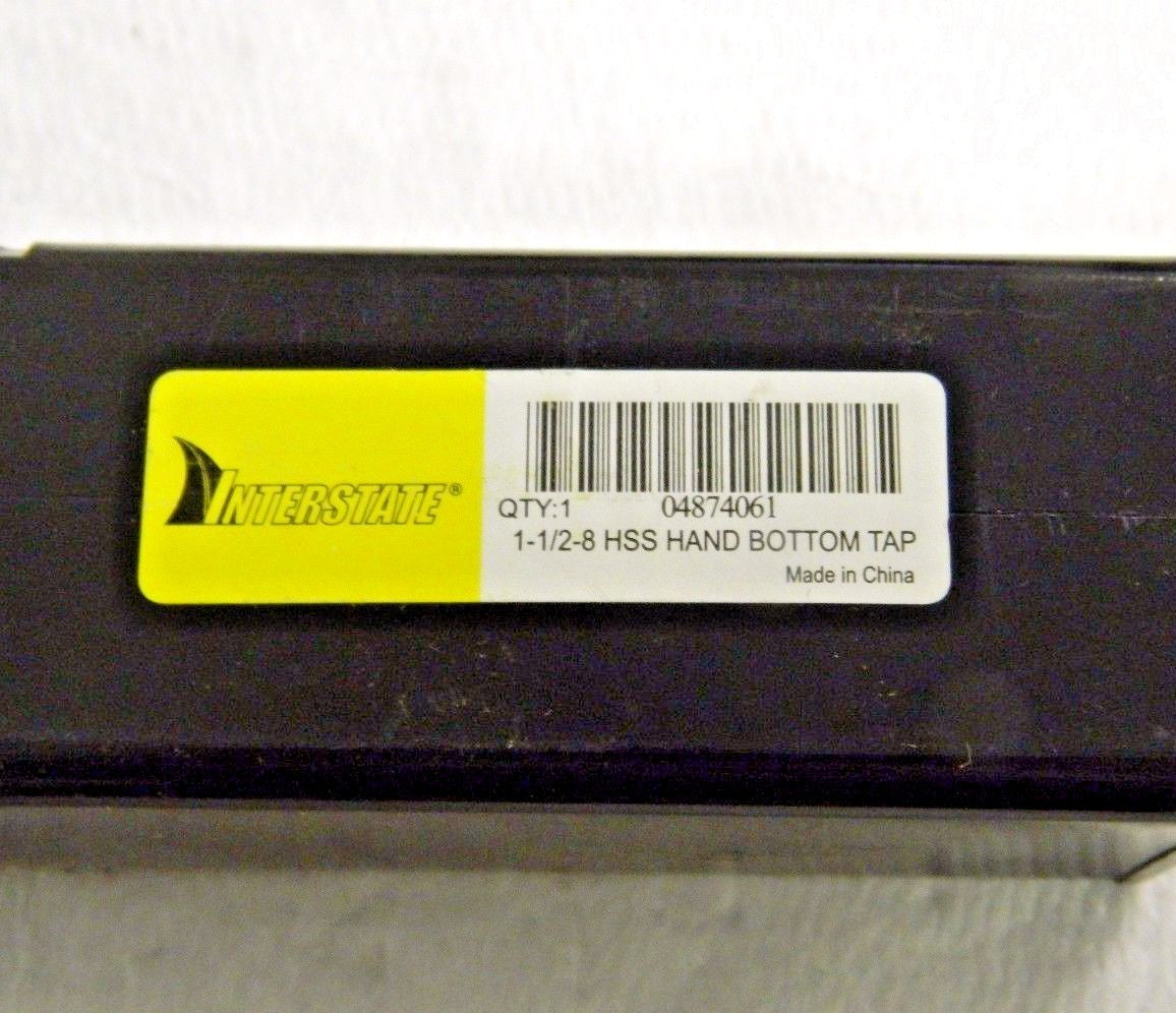 Interstate Straight Flute Standard Hand Tap 1-1/2 - 8 UNS 6FL HSS #04874061