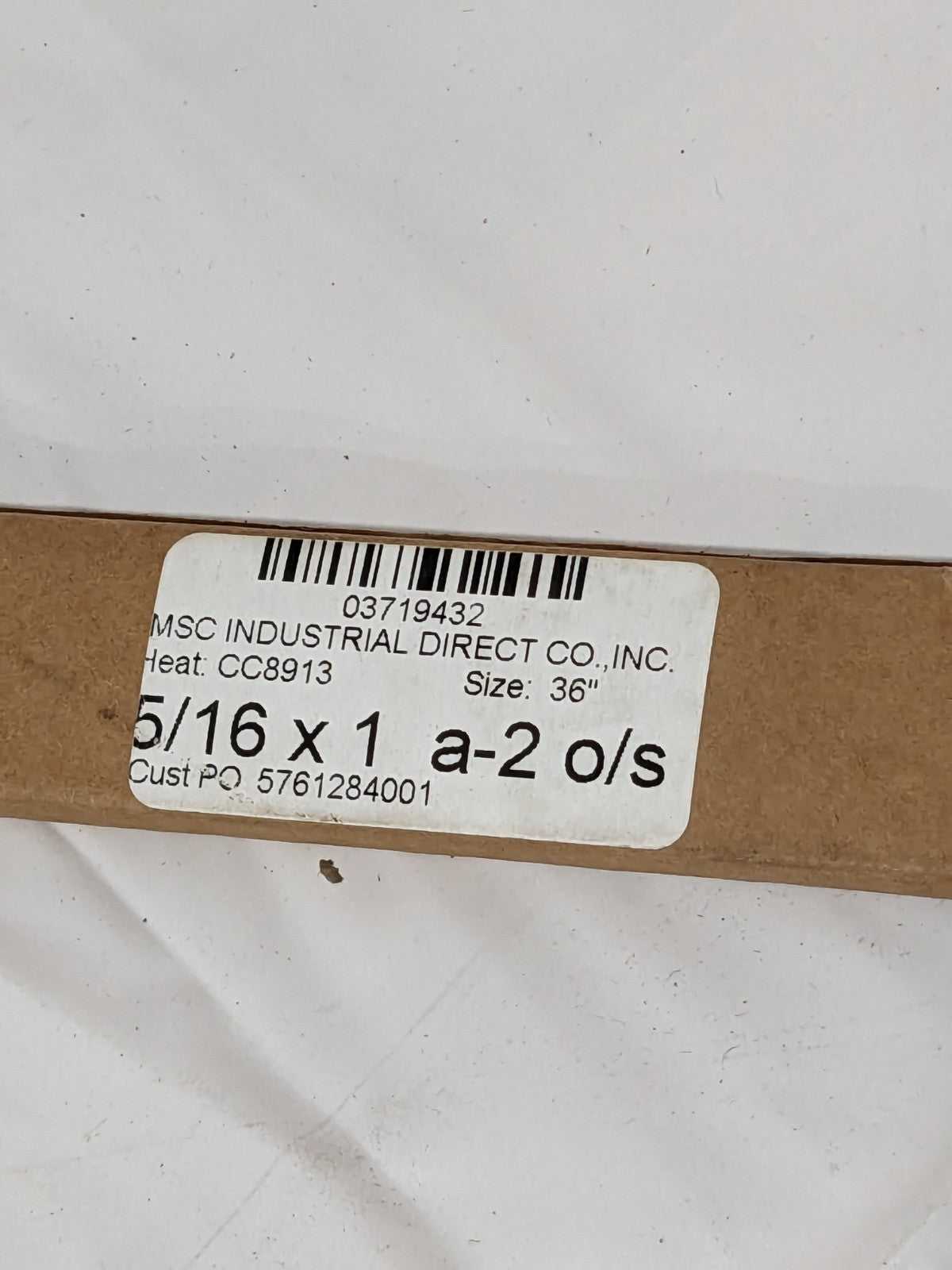 A2 Air-Hardening Flat Stock: 5/16" Thick, 1" Wide, 36" Long 03719432