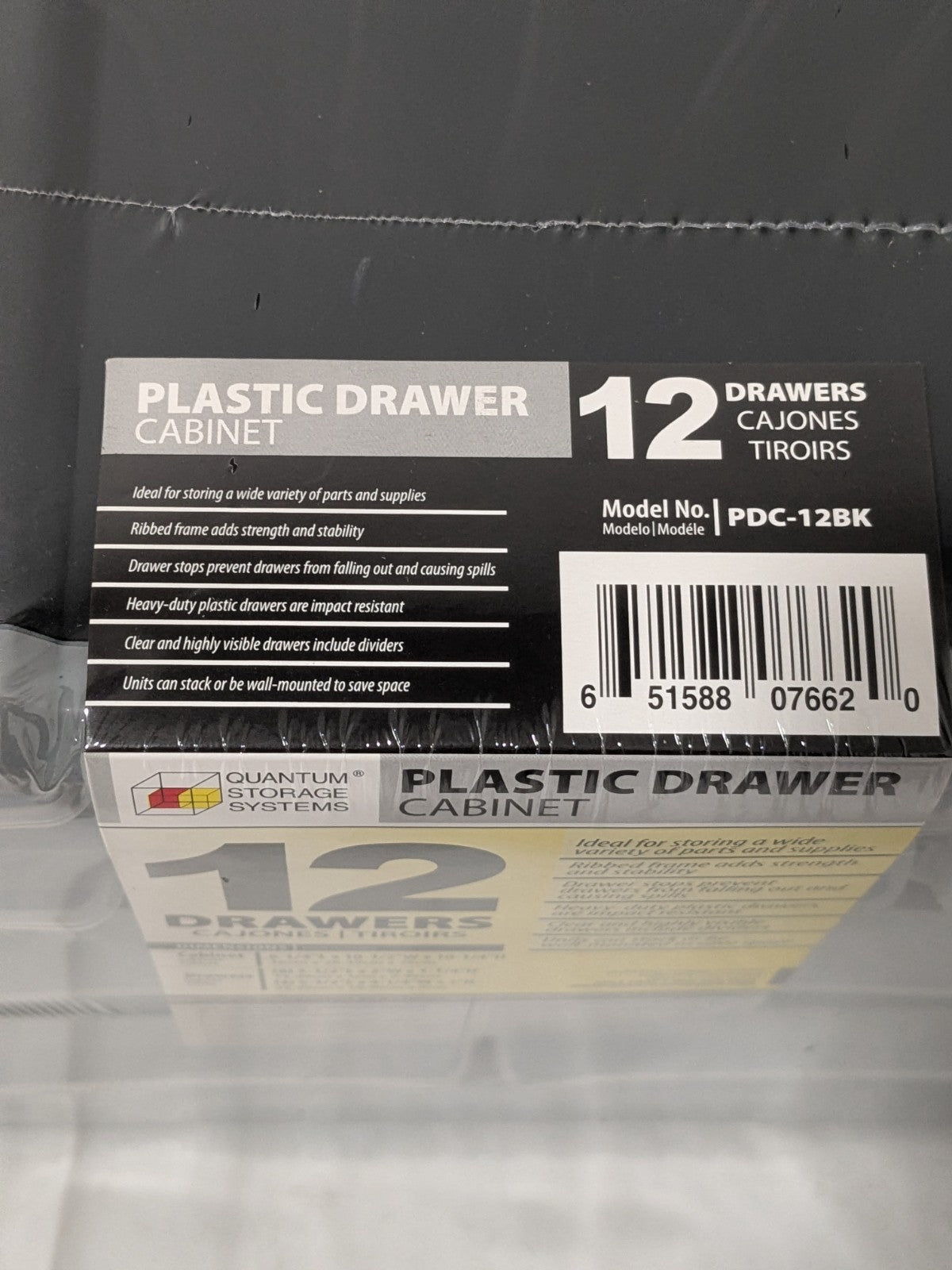 Quantum Storage 12 Drawer, Small Parts Drawer Cabinet System PDC-12BK