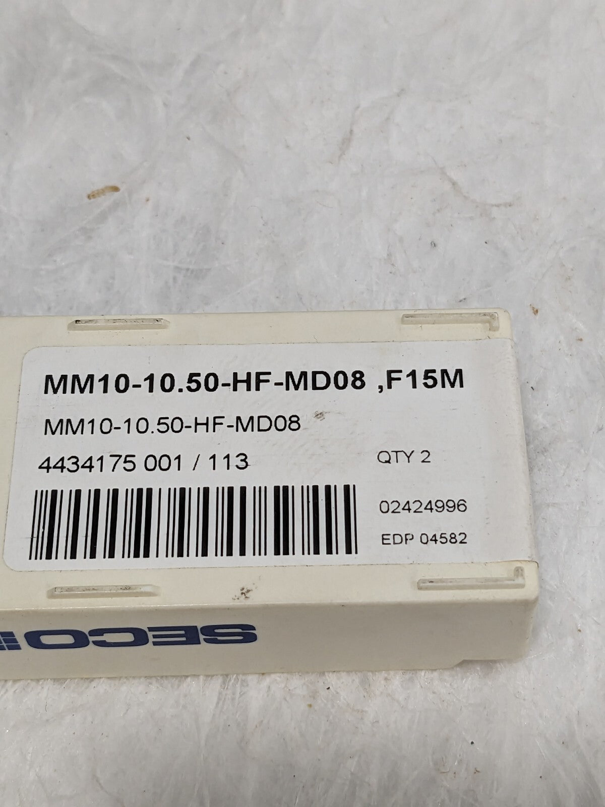 SECO Slotting Milling Tip Insert MM10-10.50-HF-MD08 F15M, Carbide Qty 2 02424996