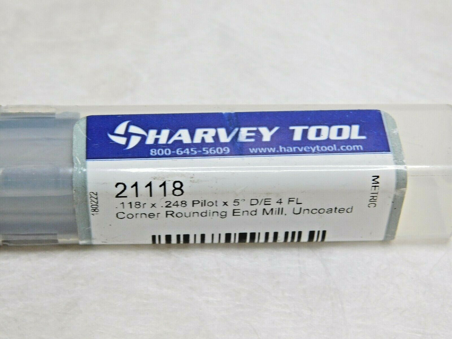 Harvey Tool Carbide Corner Rounding End Mill Double End .118"r x 5º 4FL 21118