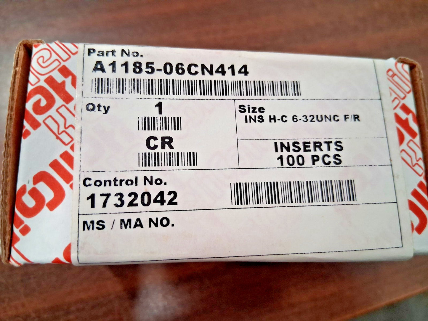 Heli-Coil Free-Running Inserts QTY100 #6-32 0.4140" OAL A1185-06CN414
