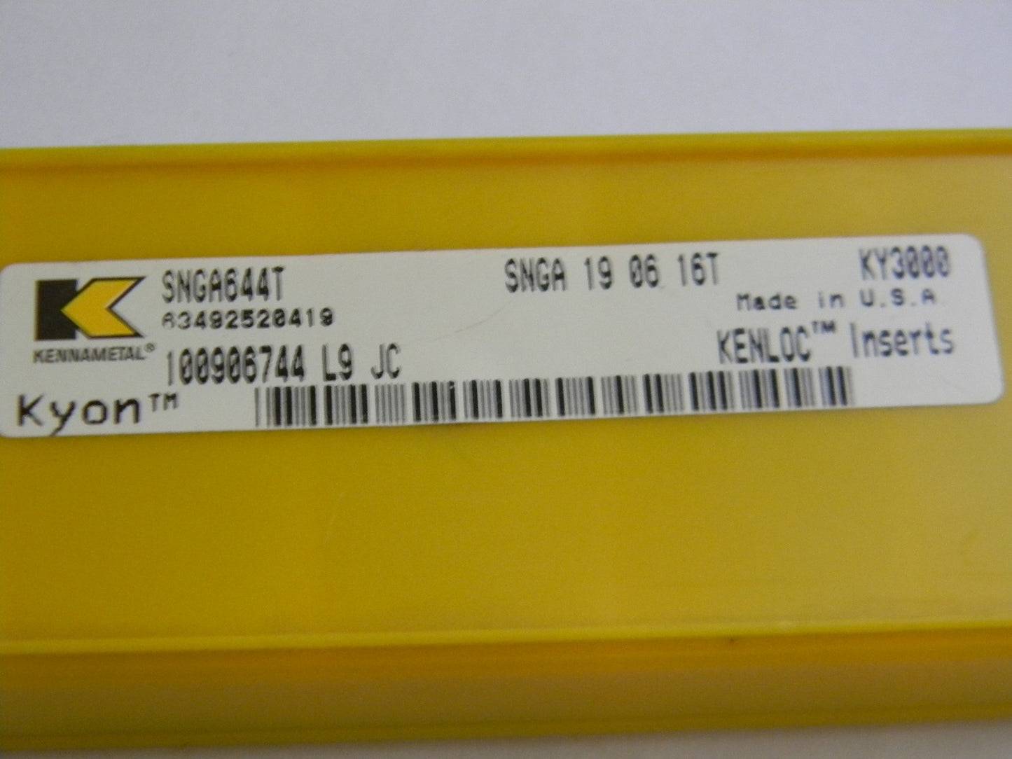 Kennametal Carbide Inserts SNGA644T Grade KY3000 Qty. 10 100906744