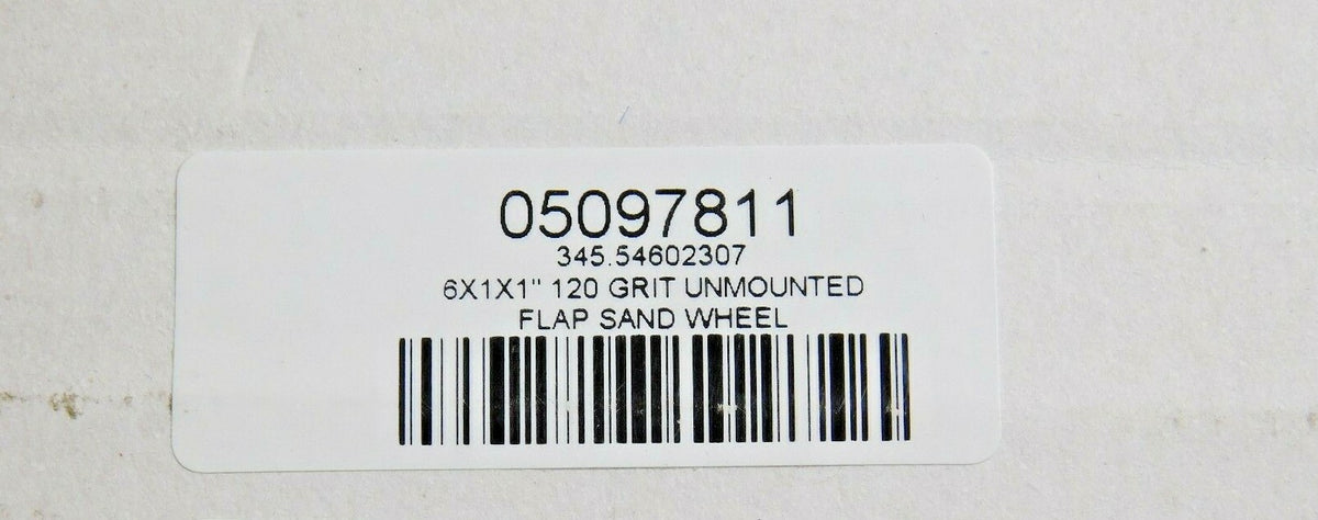 Aluminum Oxide Unmounted Flap Wheels 6"x1"x1" 120 Grit 48000 RPM QTY 3 05097811