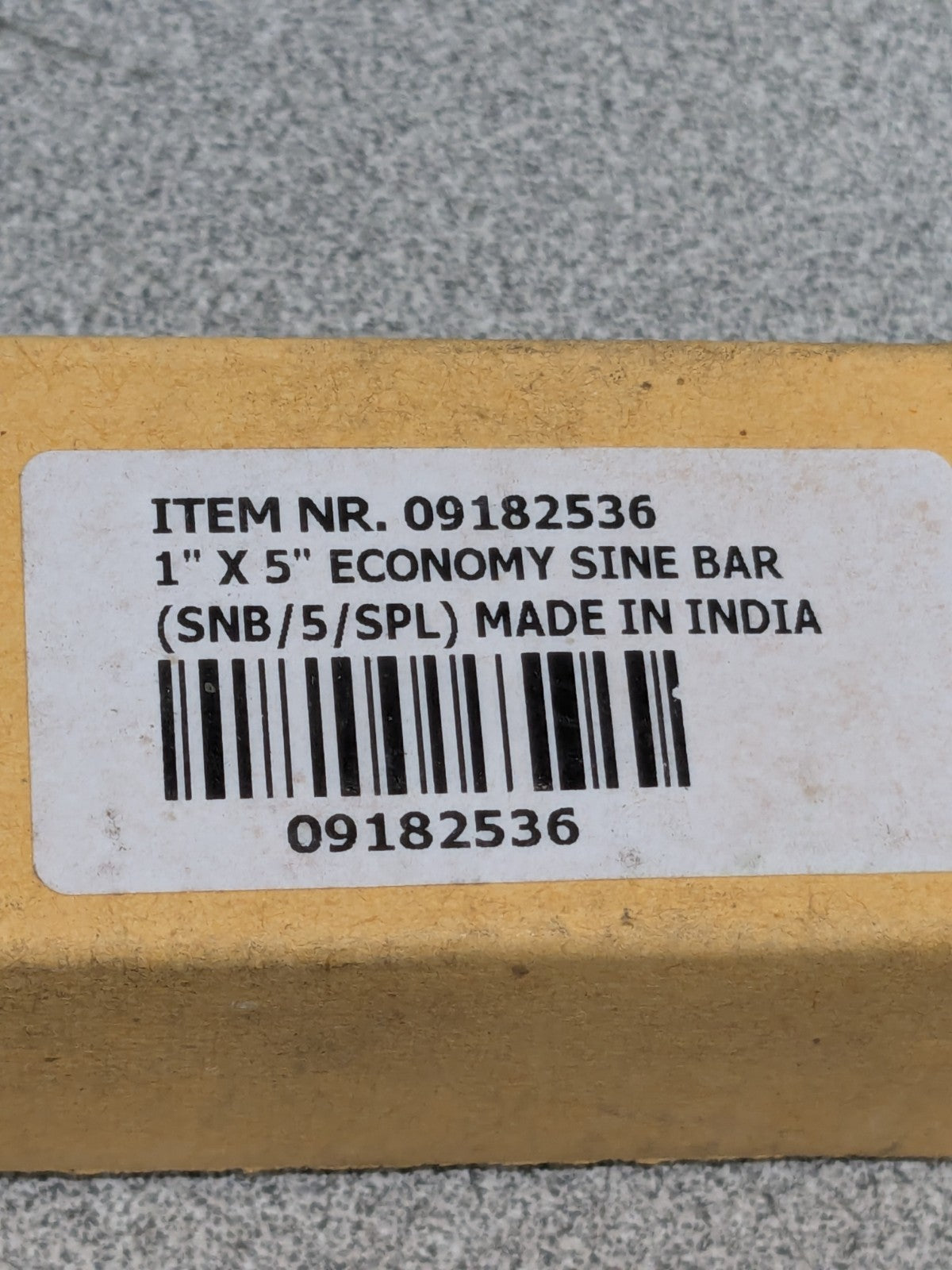 Sine Bar 6" Long x 1" Wide, Steel SNB/5/SPL