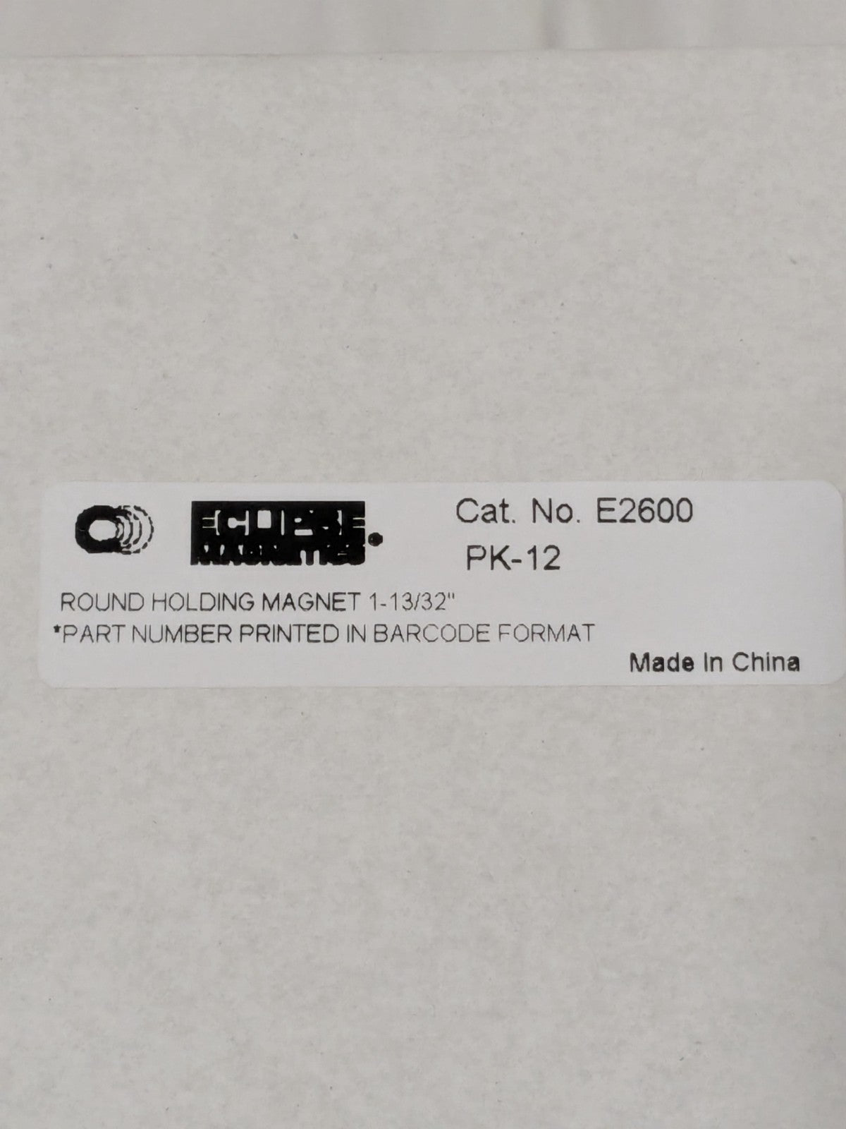 (12) Eclipse Ceramic Fixture Magnet: Center Mount, 1.425" L, 0.283" W E2600