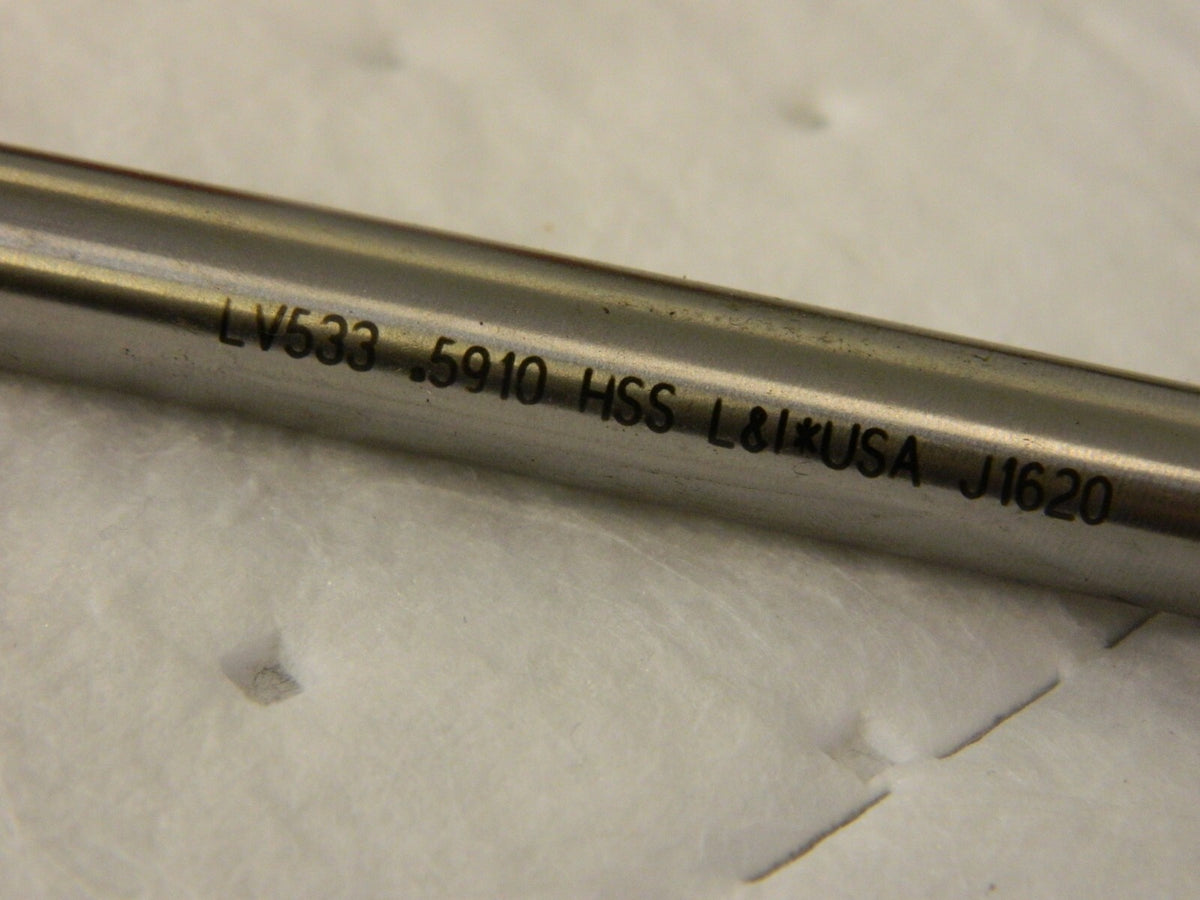 Chucking Reamer: 0.591 Dia, Straight Fl HSS 533.5910