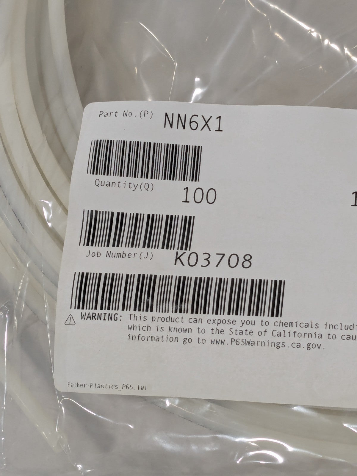 Parker Natural Metric Nylon Tubing 6mm X 4mm X 100' NN6X1