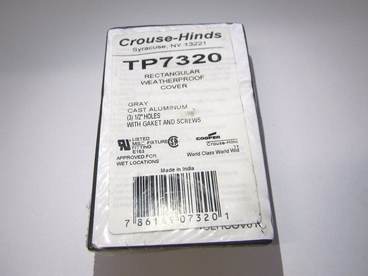 Crouse-Hinds Box Covers 3 Outlet 1/2" Hub Weatherproof Qty. 8 TP7320