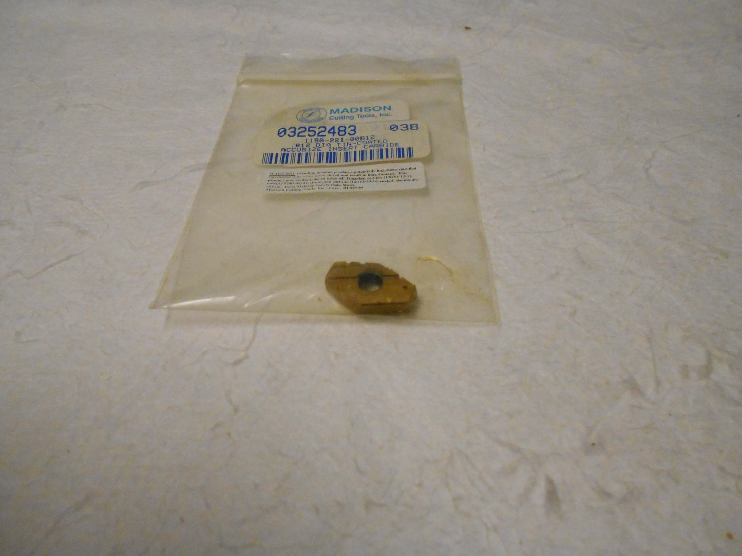 Madison Cutting Tools 1150-221-00812 Tin Coated Accusize Carbide Insert QTY 6