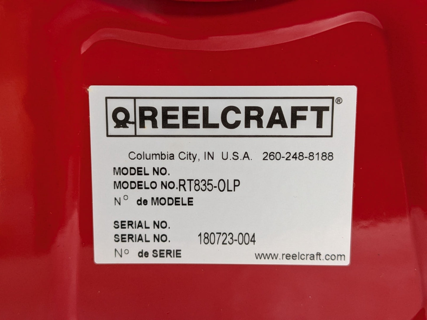 ReelCraft Spring Retractable Hose Reel 35 Ft. x 1/2 In. 300 PSI Max. RT835-OLP