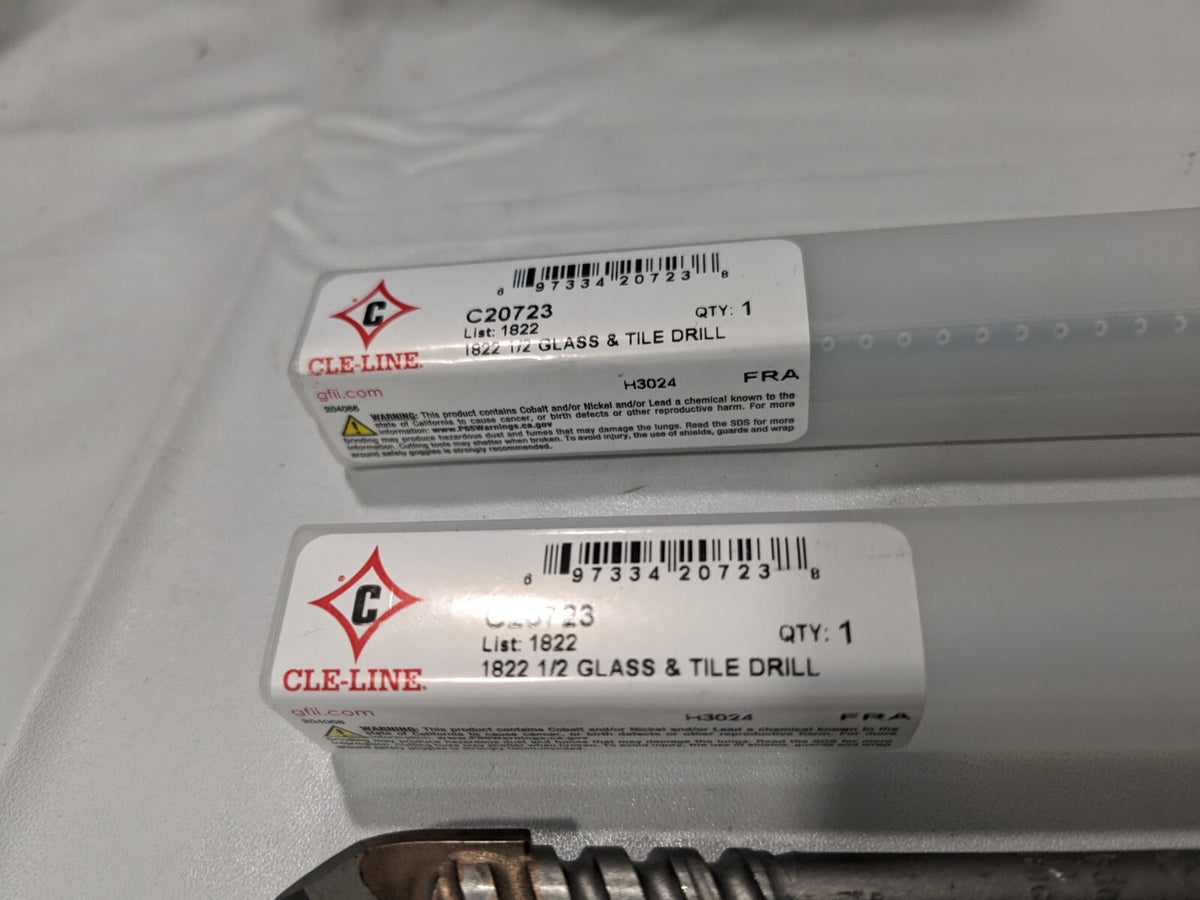 CLE-LINE 2pk 1/2" Straight Shank Carbide Tipped Drill Bit C20723