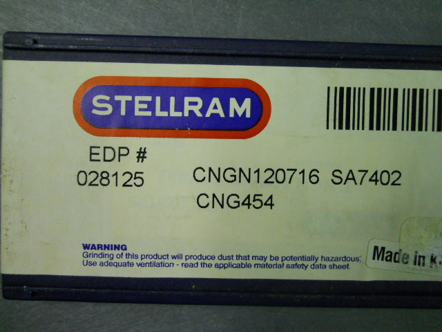 Stellram Ceramic Inserts CNGN120716 CNG454 SA7402 Qty 10 028125