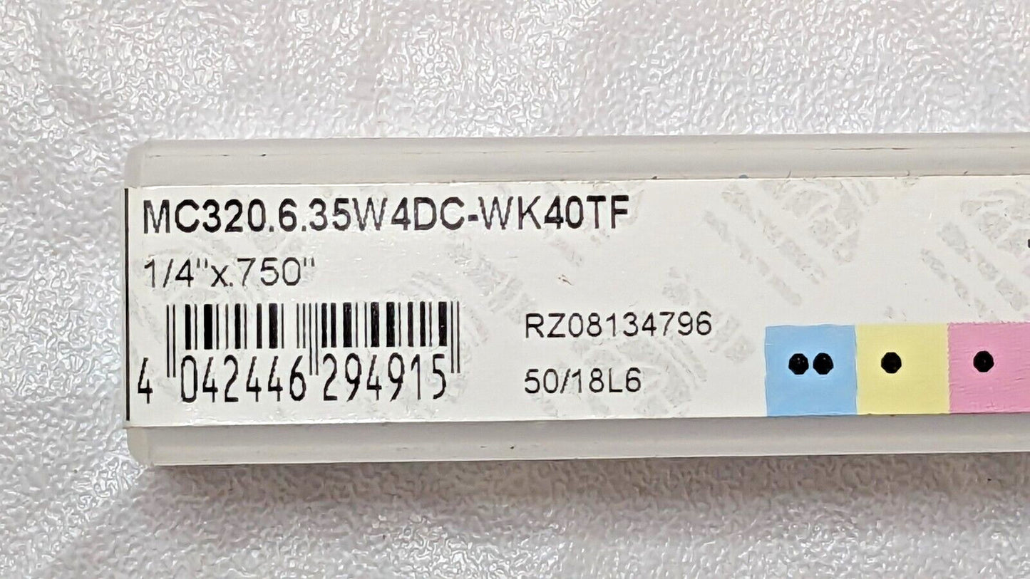 WALTER Carbide Shoulder/Slot Milling Cutter 0.25"D MC320.6.35W4DC-WK40TF 75