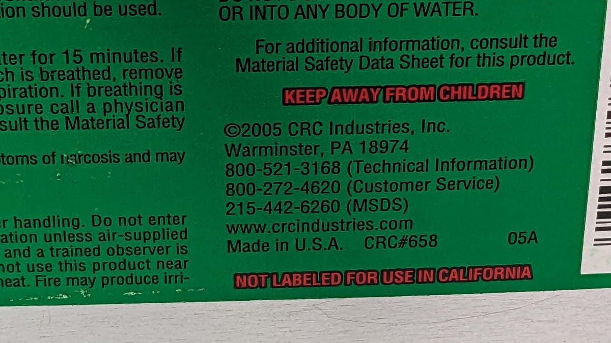CRC Electronic Degreaser 1 Gal Bottle Clear Strong Solvent 03217
