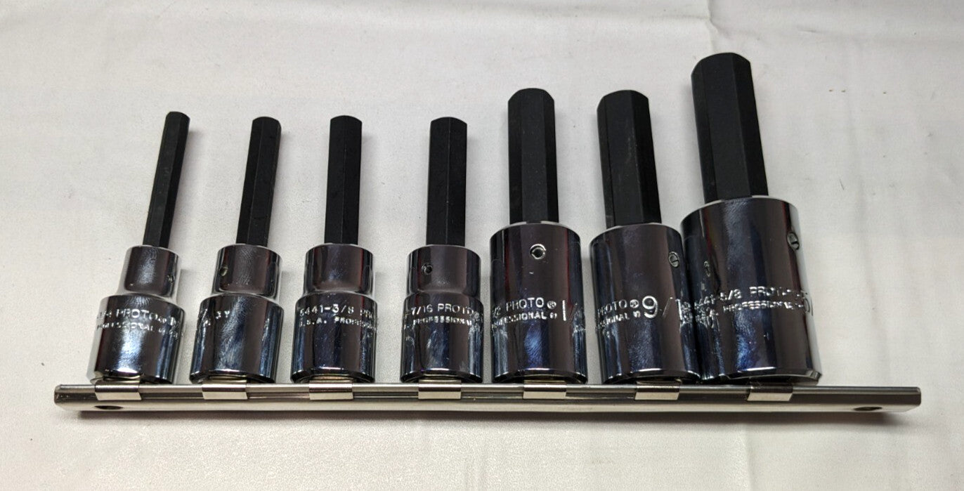 PROTO Hex Bit 7pc Set 1/2" Drive 1/4" to 5/8" Hex J5441-7