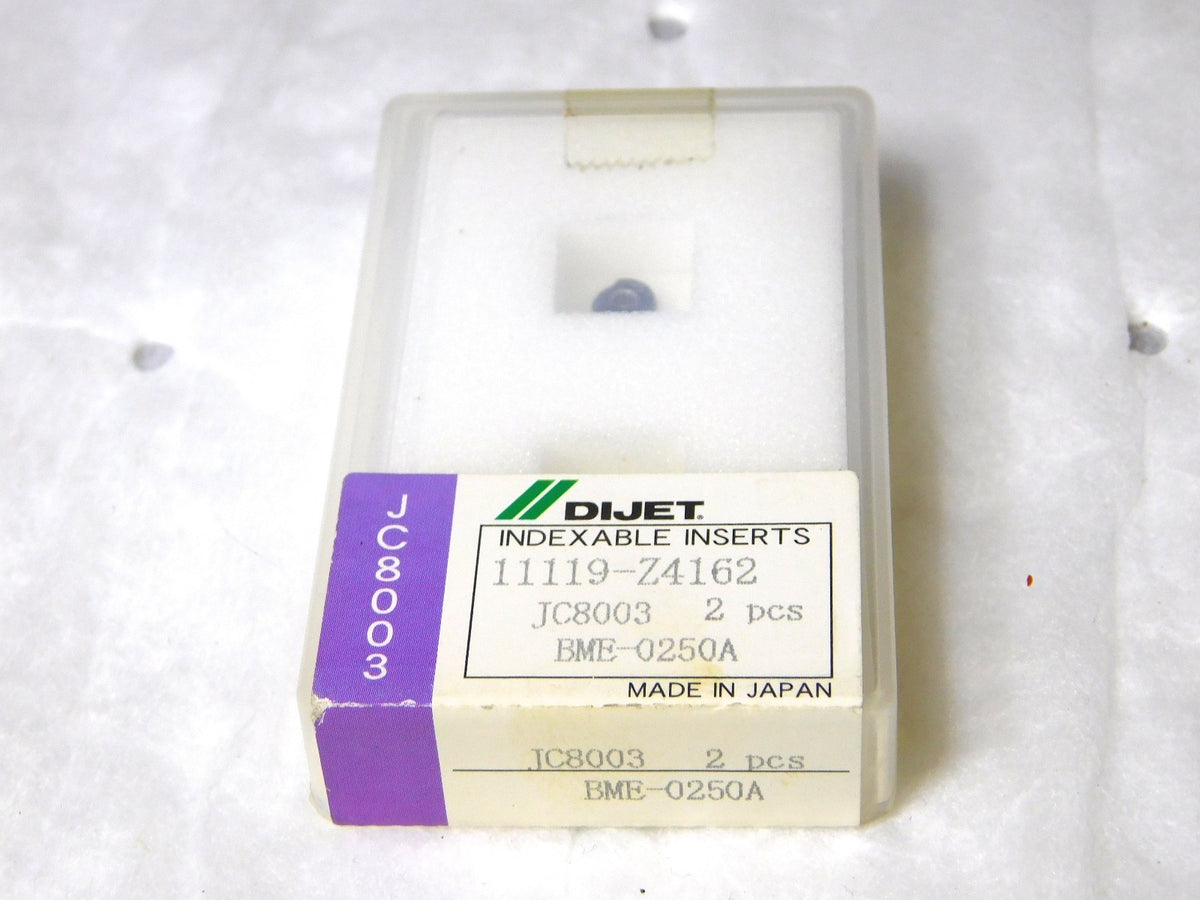 DiJet Carbide Mirror Ball Insert BME-0250A Grade-JC8003 Qty-2 11119-Z4162