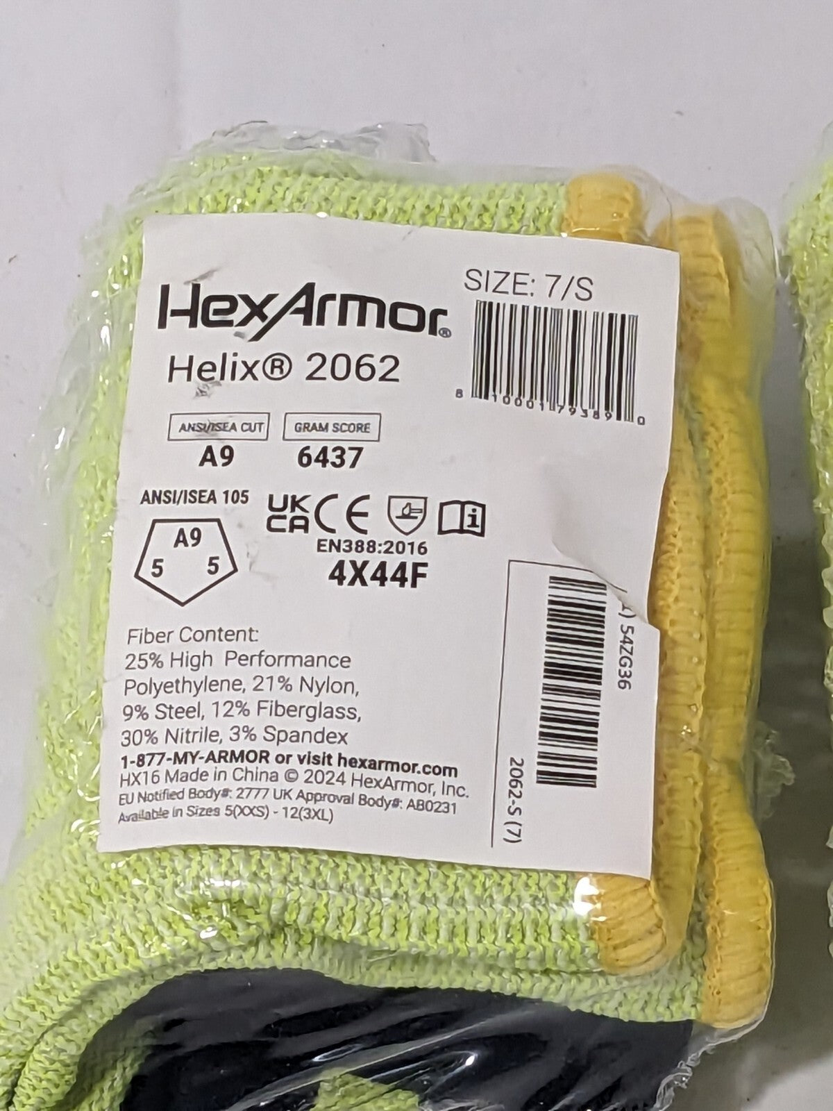 Helix Cut, Puncture & Abrasion-Resistant Glove Sz S ANSI Cut A9 Qty 3 2062-S (7)
