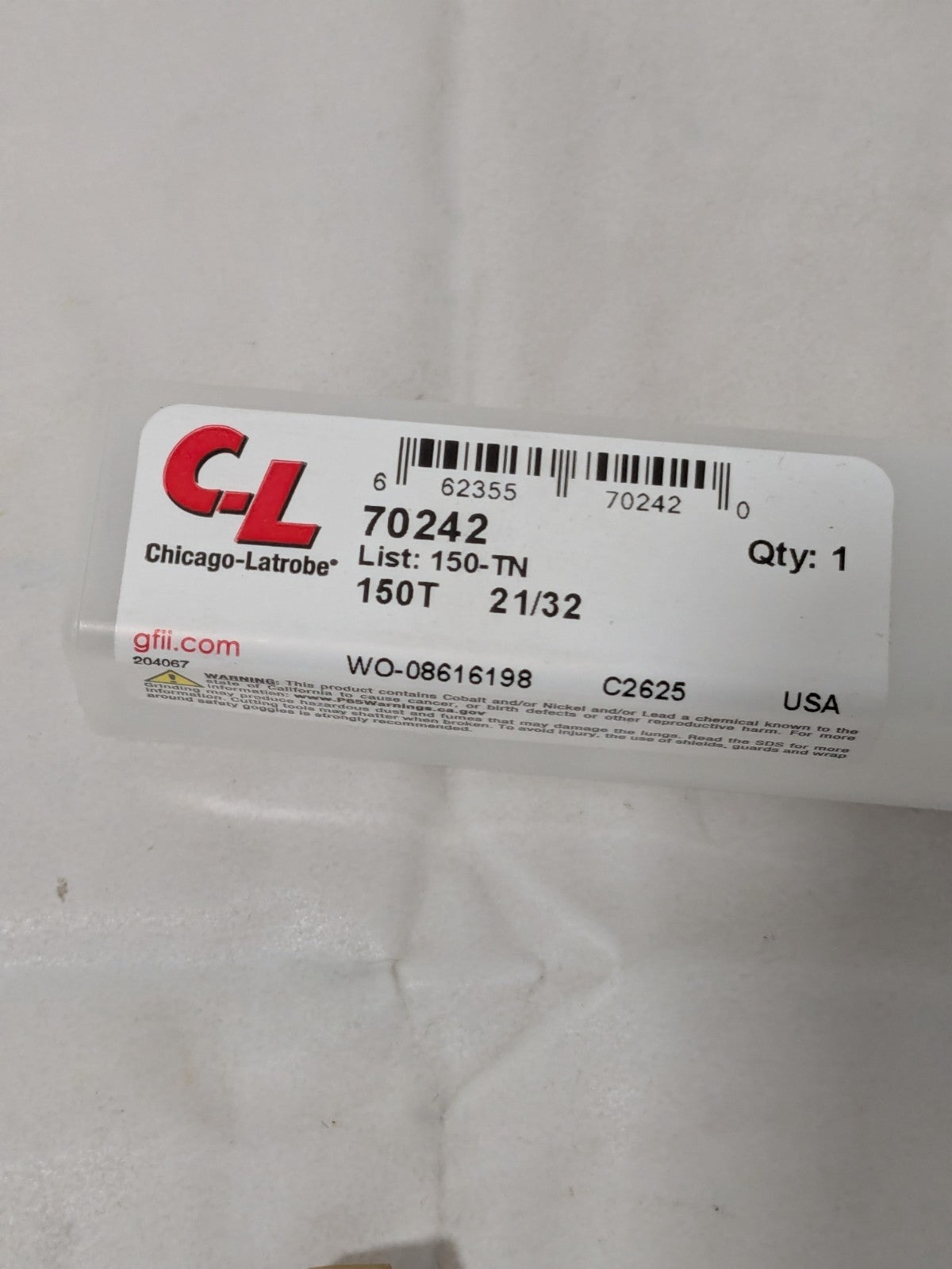 Chicago-Latrobe Jobber Length Drill Bit: 21/32" (0.6563) Dia, 118º, HSS 702