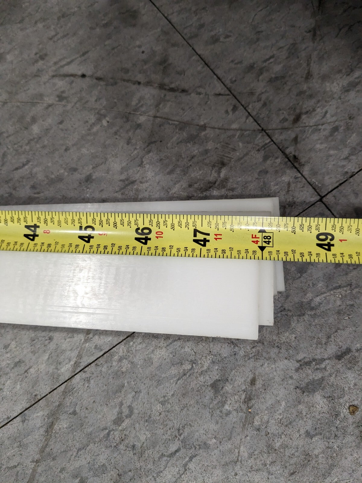 Plastic Bar Acetal, 1-3/4" W, 1/4" Thick, 48" L, Natural Qty 5 B