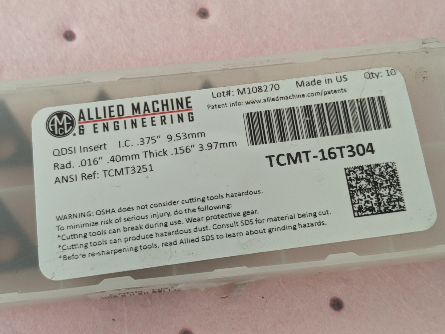 ALLIED MACHINE AND ENGINEERING qty6 Carbide Drill Chamfer Insert TCMT-16T304