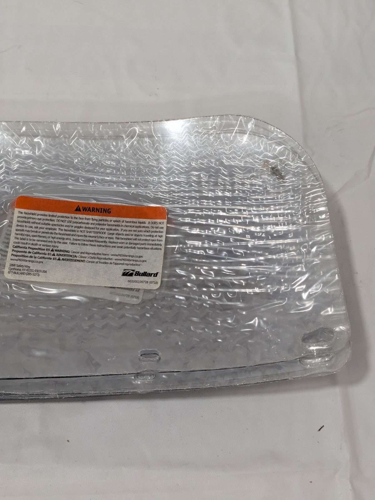 BULLARD Face Shield Clear 8" High 0.04" Thick Pack of 15 Model 640