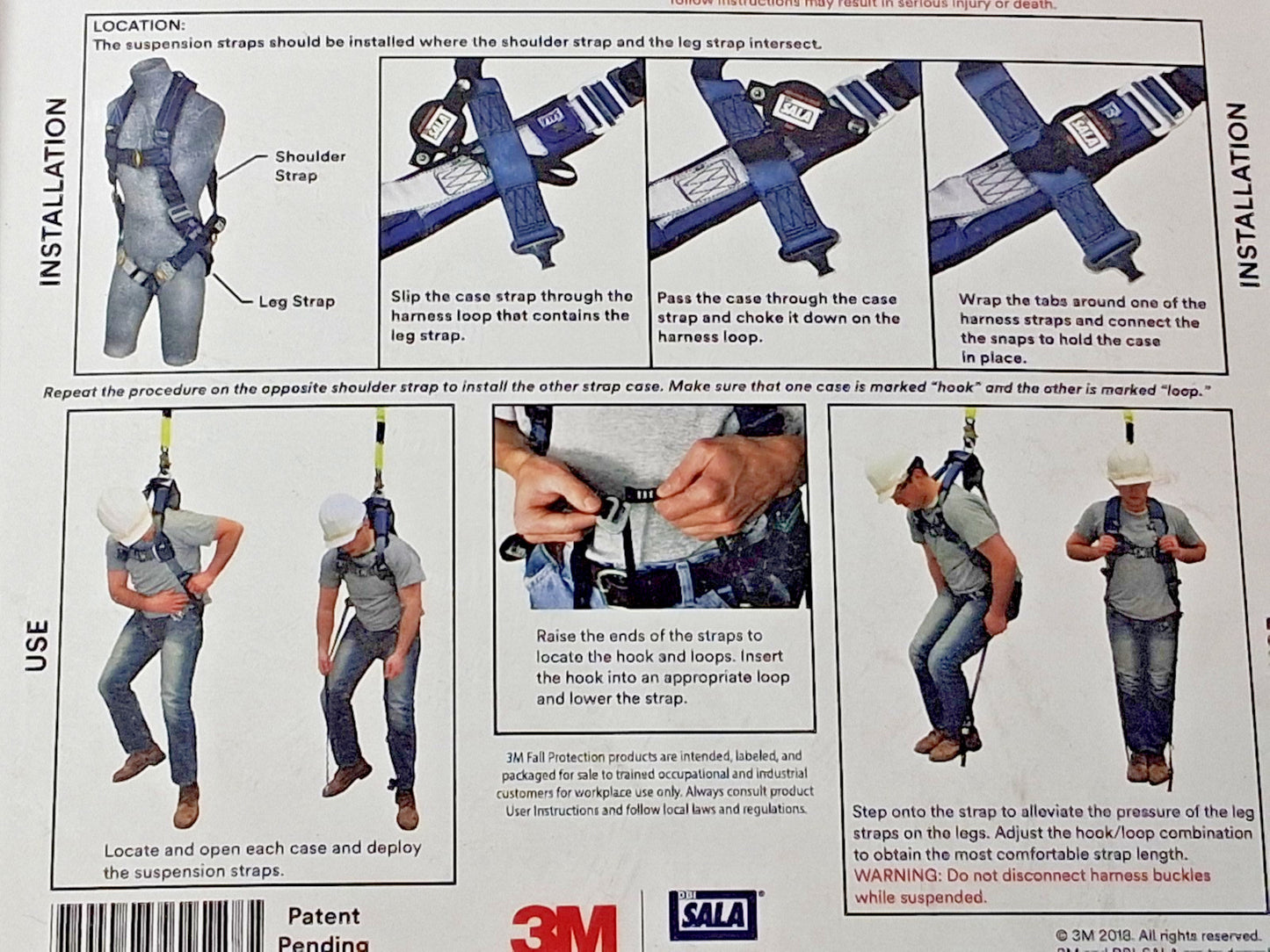 DBI-SALA LT WT BLK 1/PR TRAUMA SAFETY STRAPS 41095191