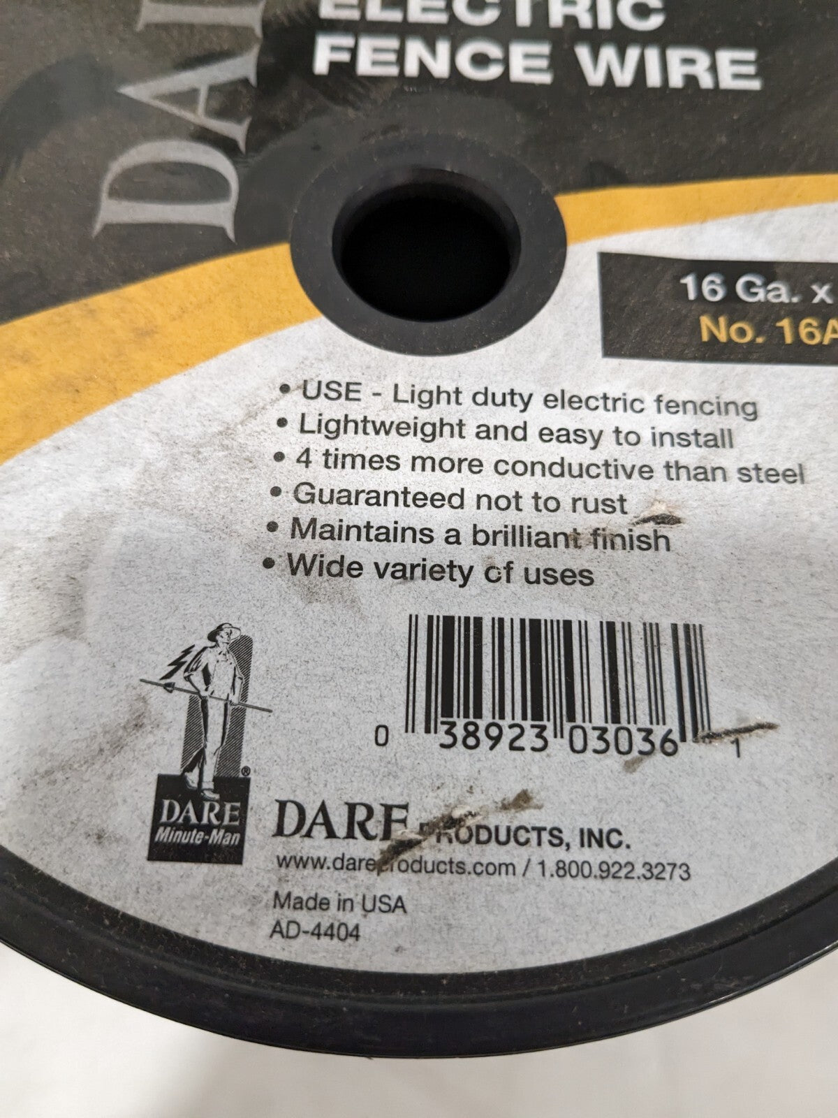 Dare Electric Fence Wire, 16 Gauge, Aluminum, 1/4 Mile -16AL1320