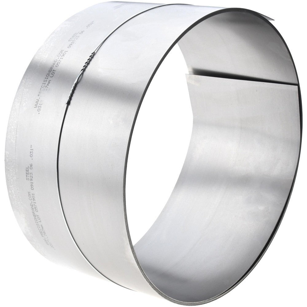 Precision Brand Metal Shim Stock: Roll, 0.0310" Thick, 180" Long, 6" Wide, Steel