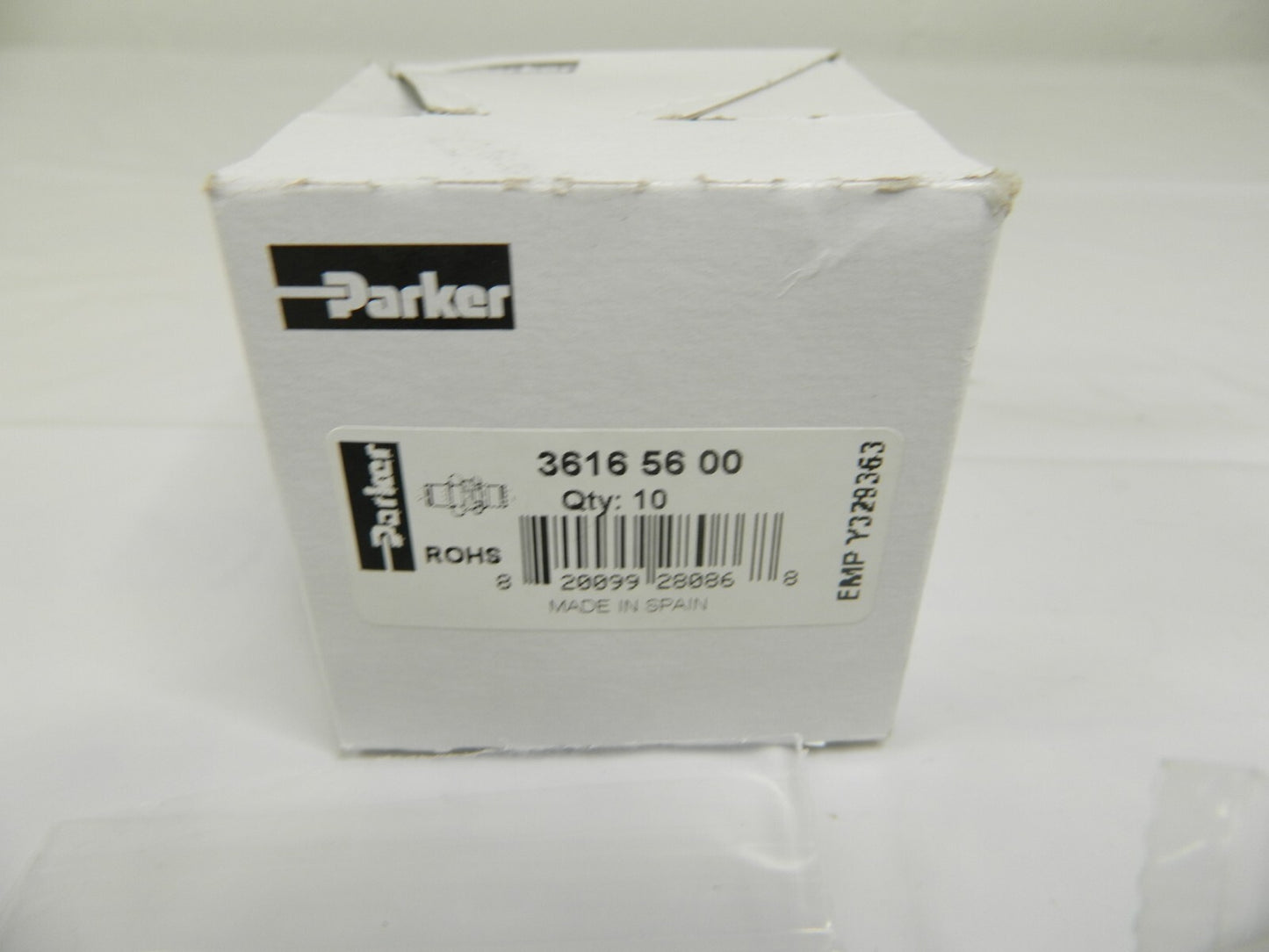 Parker Push-To-Connect Tube to Tube Fitting Bulkhead, 1/4" OD Qty 10 3616 56 00