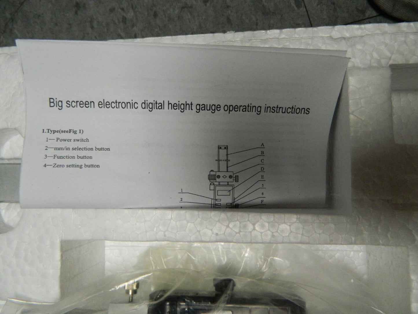 12 Electronic Height Gage 0.0005 Resolution, Accurate to 0.001, LCD Display