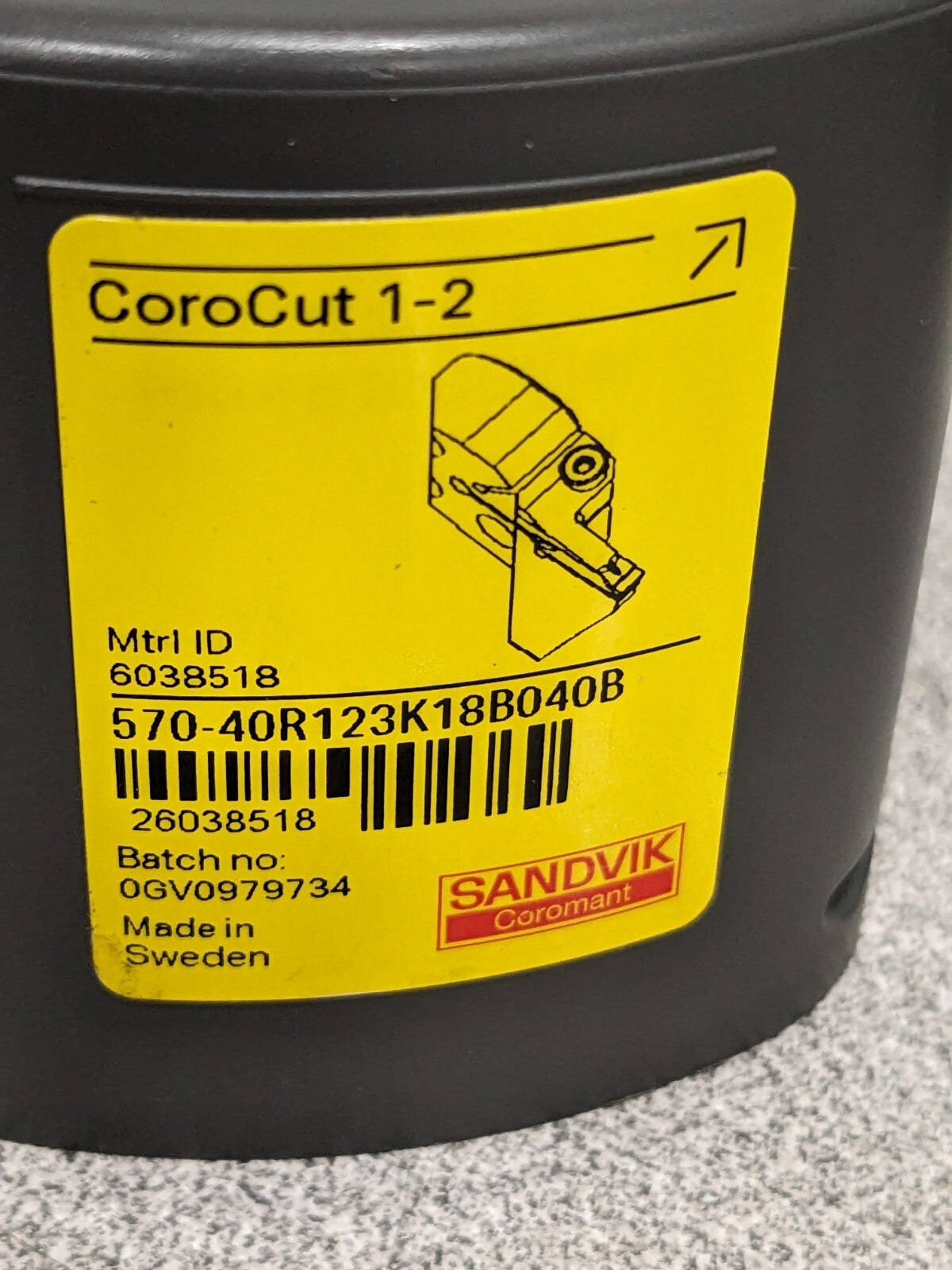 Sandvik Modular Grooving Head: Right Hand, Blade Holder Head 6038518